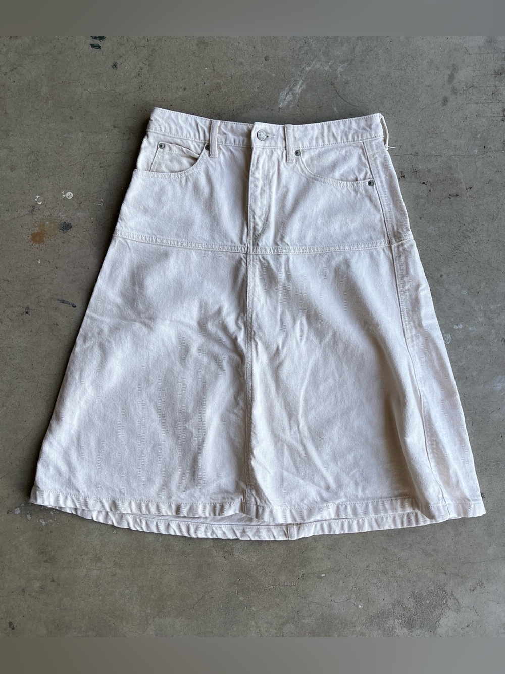Banana Republic White A-Line Denim Skirt - Classic Women's Skirt